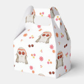 Retro Halloween Schattigee Kinder Floral Ghost Bedankdoosjes (Achterkant)