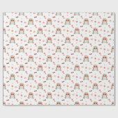 Retro Halloween Schattigee Kinder Floral Ghost Cadeaupapier (Vlak)