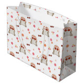 Retro Halloween Schattigee Kinder Floral Ghost Groot Cadeauzakje (Achterkant Gekanteld)