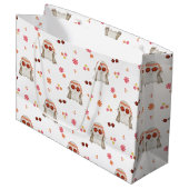 Retro Halloween Schattigee Kinder Floral Ghost Groot Cadeauzakje (Voorkant Gekanteld)