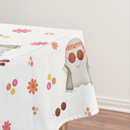 Retro Halloween Schattigee Kinder Floral Ghost Tafelkleed