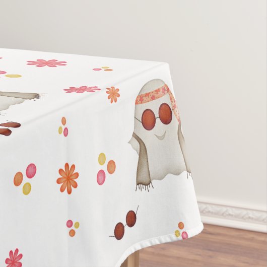 Retro Halloween Schattigee Kinder Floral Ghost Tafelkleed (Voorbeeld)