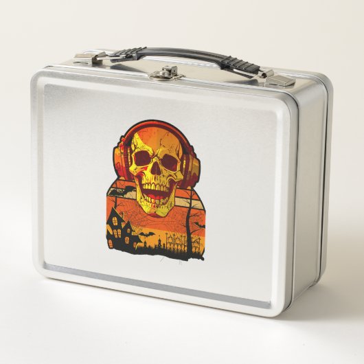 Retro Halloween Schedel Sticker (Voorkant)