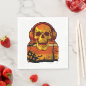 Retro Halloween schedel Sticker Servet (Insitu)
