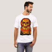 Retro Halloween Schedel Sticker T-shirt (Voorkant volledig)