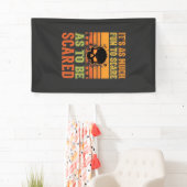 Retro Halloween Schrik Schedel Design_1 Spandoek (Insitu)