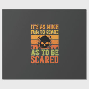 Retro Halloween Schrikkende Schedelontwerp_1 Cadeaupapier