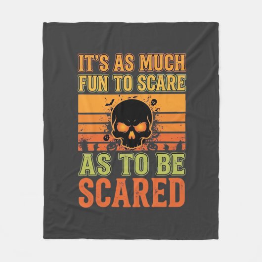 Retro Halloween Schrikkende Schedelontwerp_1 Fleece Deken (Voorkant)