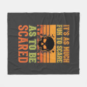 Retro Halloween Schrikkende Schedelontwerp_1 Fleece Deken (Voorkant (Horizontaal))