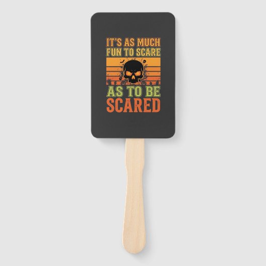 Retro Halloween Schrikkende Schedelontwerp_1 Handwaaier (Voorkant)