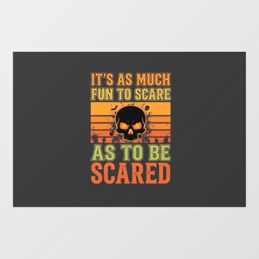Retro Halloween Schrikkende Schedelontwerp_1 Raamsticker (Vel)