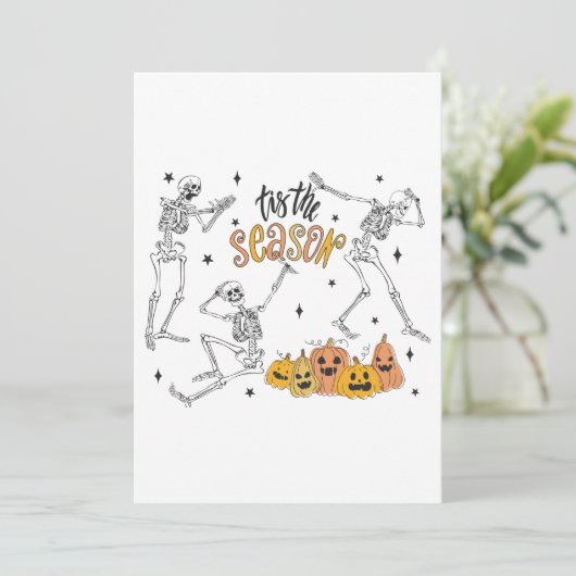 Retro Halloween Shirt, Funny Halloween Skull Bedankkaart (Staand voorkant)