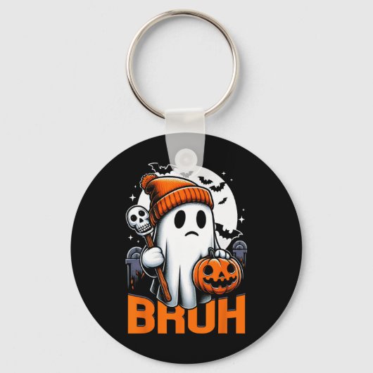 Retro Halloween Shirten Voor Mannen Vrouwen Bruh G Sleutelhanger (Voorkant)