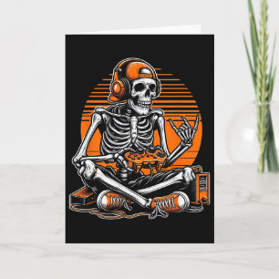 Retro Halloween skelet gamer videospel jongens M Kaart
