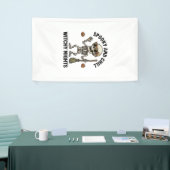 Retro Halloween skeletgravure heks bezem Sh Spandoek (Beurs)