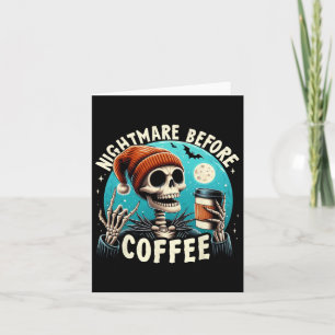 Retro Halloween Skeleton Coffee Mok Scary Night Be Kaart