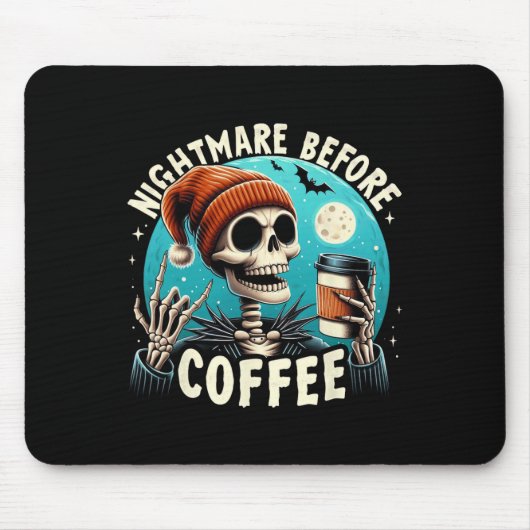 Retro Halloween Skeleton Coffee Mok Scary Night Be Muismat (Voorkant)