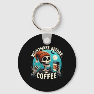 Retro Halloween Skeleton Coffee Mok Scary Night Be Sleutelhanger