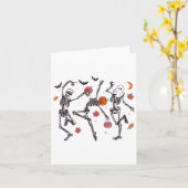 Retro Halloween Skeleton Dancing Pumpkin Gift Mann Kaart (Gele Bloem)
