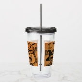 /Retro Halloween skeletten Acryl Drinkbeker (Rechts)
