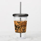 /Retro Halloween skeletten Acryl Drinkbeker (Voorkant)
