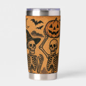 /Retro Halloween skeletten Geïsoleerde Drinkbeker (Voorkant)