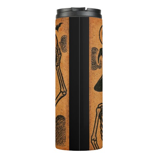 /Retro Halloween skeletten Thermosbeker (Achterkant)