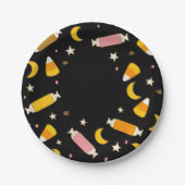 Retro Halloween Snoep Classics Party (Zwart) Papieren Bordje (Voorkant)