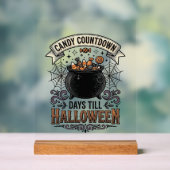 Retro Halloween Snoep Countdown Shirt Ontwerp_1 Acryl Bord (Neutraal)