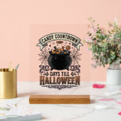Retro Halloween Snoep Countdown Shirt Ontwerp_1 Acryl Bord (Huwelijk)