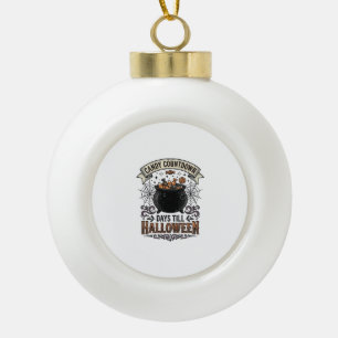 Retro Halloween Snoep Countdown Shirt Ontwerp_1 Keramische Bal Ornament