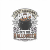 Retro Halloween Snoep Countdown Shirt Ontwerp_1 Sticker (Voorkant)
