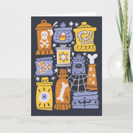 Retro Halloween snoep Kaart