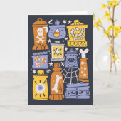 Retro Halloween snoep Kaart (Gele Bloem)