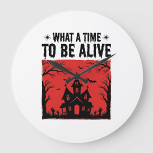 Retro Halloween Spokenkamer Wat Een Tijd T-shirt  Grote Klok