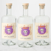Retro Halloween Spooky drankelixer Likeurfles Etiket (Flessen)
