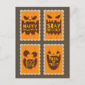 Retro Halloween Spooky Pumpkin  Boo Crew Briefkaart (Voorkant)
