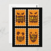 Retro Halloween Spooky Pumpkin  Boo Crew Briefkaart (Voorkant / Achterkant)