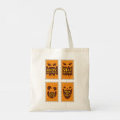 Retro Halloween Spooky Pumpkin  Boo Crew Tote Bag (Achterkant)