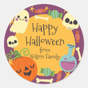 Retro Halloween Spooky Ronde Sticker