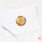 Retro Halloween Spooky Ronde Sticker (Envelop)