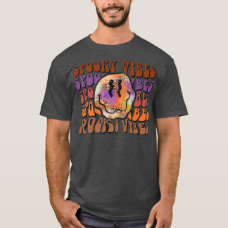 Retro Halloween Spooky Vibes Melted Happy Face Tre T-shirt