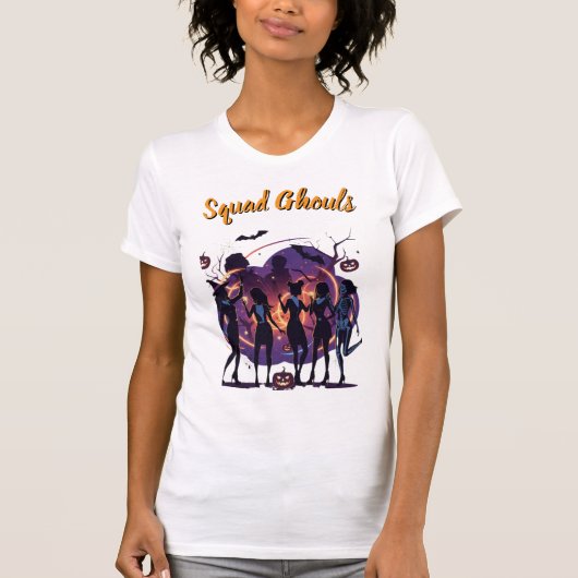 Retro Halloween Squad Ghouls Dames T-Shirt (Voorkant)