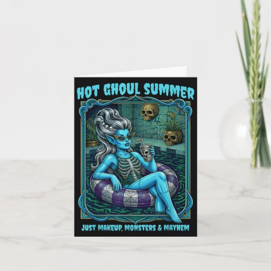 Retro Halloween Staart Strand Summerween Kaart (Voorkant)