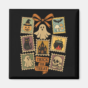 Retro Halloween Stamp Icons Grappige Halloween Sta Magneet