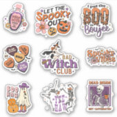 Retro Halloween Sticker (Voorkant)