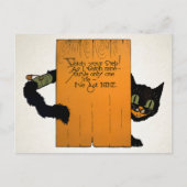 Retro Halloween Street Cat Briefkaart (Voorkant)