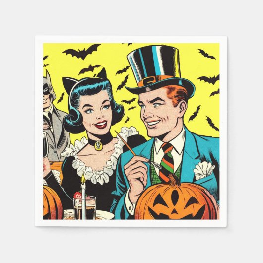 Retro Halloween strips Servet (Voorkant)