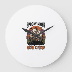 Retro Halloween T-shirt Boo Night Geheime Huis Ar Grote Klok