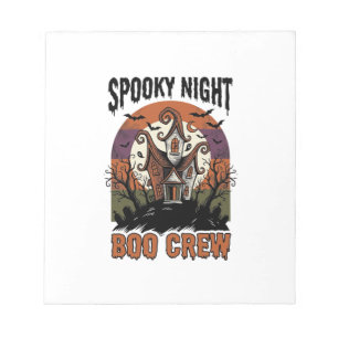 Retro Halloween T-shirt Boo Night Geheime Huis Ar Notitieblok
